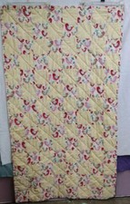 Vintage Handmade Patchwork Baby Crib/Toddler Bed Quilt 58" X 33" Yellow  JL2