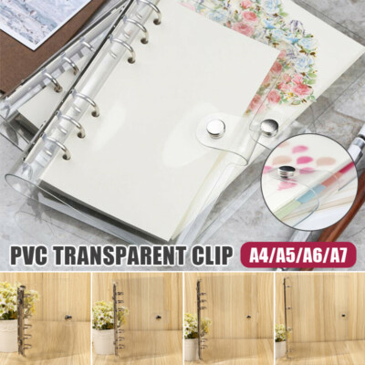 Transparent A4/A5/A6/A7 Folder Binder Loose Leaf Ring Notebook Planner Cover