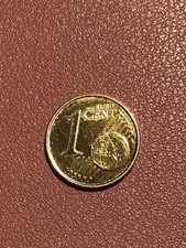 Moneta rara in oro da 1 centesimo di euro anno 2015 Germania 
