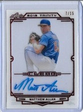 2019 Leaf Trinity MATTHEW ALLAN Clear Acetate Red Foil Auto RC 7/15 Mets