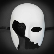 Venetian Unpainted Masquerade Ball Party DIY White Mask for Halloween Costume