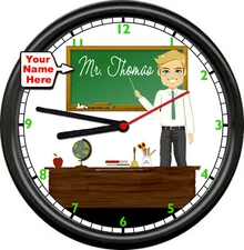 Personalized School Teacher Name University Professor Gift Sign Wall Clock