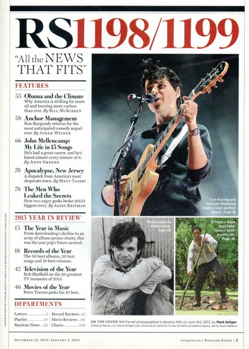 ROLLING STONE December 19 2013 Will Ferrell John Mellencamp New Jersey Best of - Picture 2 of 3