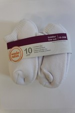 Toddler's Wonder Nation Low Cut Socks 10 Pair White 18-36M