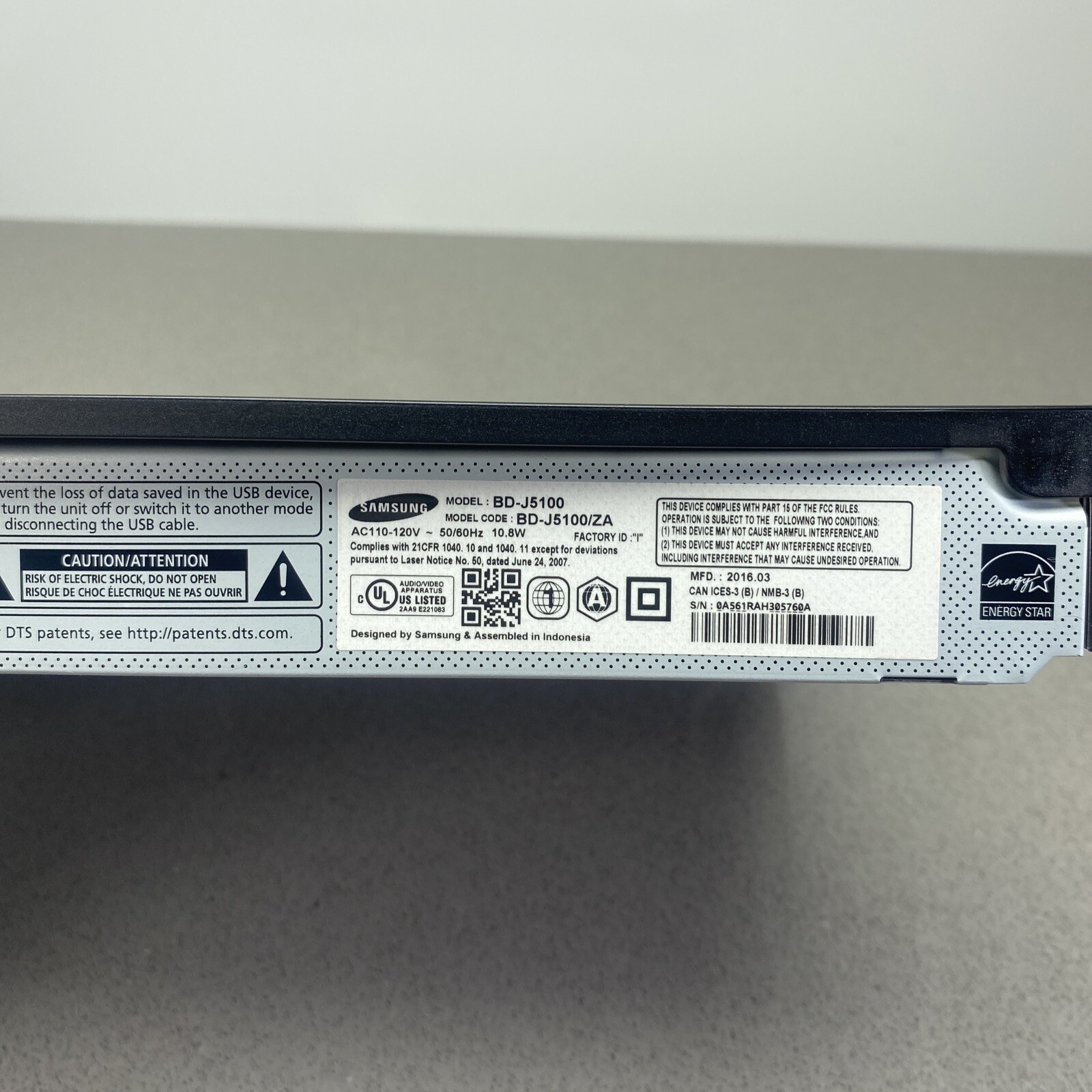 Samsung BDJ5100 Bluray Disc Player /New Remote/New HDMI Cord. eBay