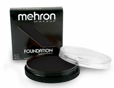 Mehron Makeup Foundation Greasepaint - Face and Body Makeup (1.25 oz) - Black