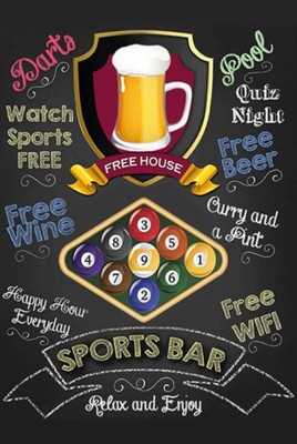 Blechschild 18x12 sports bar Beer relax and enjoy Wand Deko Bar Kneipe Sammler G