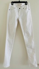 Vince Designer Woman's Full Length Skinny Jeans, White, 25, Made in USA