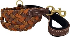 KA handcrafted Pure Leather Braided dog Leash , Strong  Comfortable, Heavy Duty