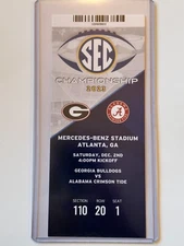 2023 SEC Football Championship 12/02/23 Replica Ticket Stub - GEORGIA vs ALABAMA