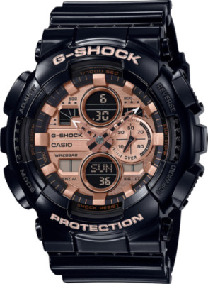 Casio G-Shock Glossy Black Gold Highlights Men's Watch GA-140GB