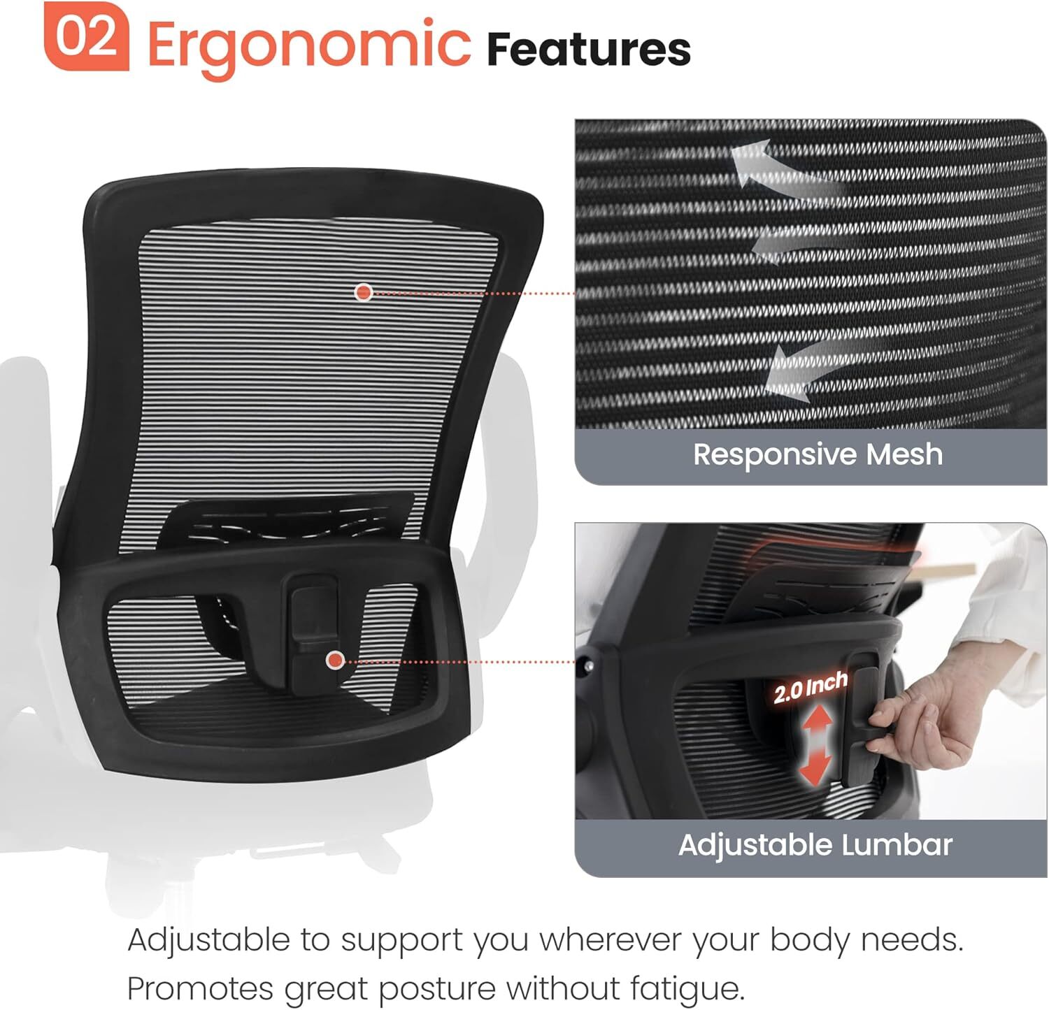 NEO CHAIR High Back Mesh Office Chair with Adjustable Height Ergonomic