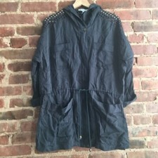 Heartloom Hooded Utility Jacket Size Medium Eyelet Full Zip Tencel