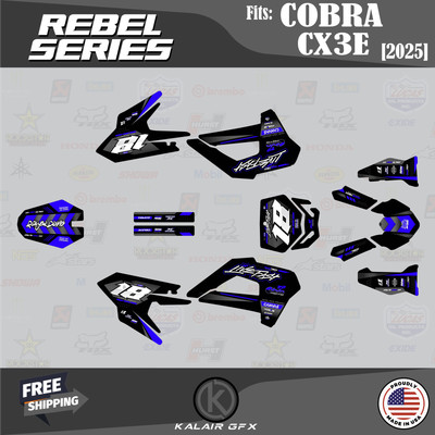 Graphics Kit for COBRA CX3E CX 3E (2025) Rebel Series - BLUE