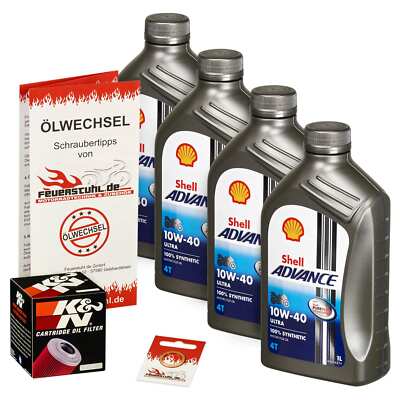 Ölwechselset Yamaha XJ6 F /Diversion 2010-2016 Shell Advance Ultra 10W40 + K&N