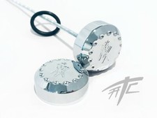 HAYABUSA CHROME KANJI DIAMOND CUT ROUND REAR AXLE CAPS 2005 SUZUKI HAYABUSA