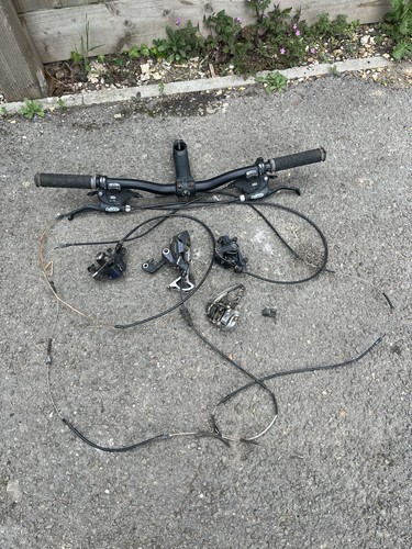 GT idrive 2.0 Downhill Mountain Bike Handlebar Brake And Gear set Please Read