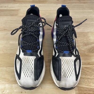 Adidas ZX 2K Boost Mens Size 9.5 Running Shoes White Purple