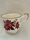 V004 Rosina Bone China Gold Trim Poinsettia Flower Pattern Teacup & Saucer — photo 8