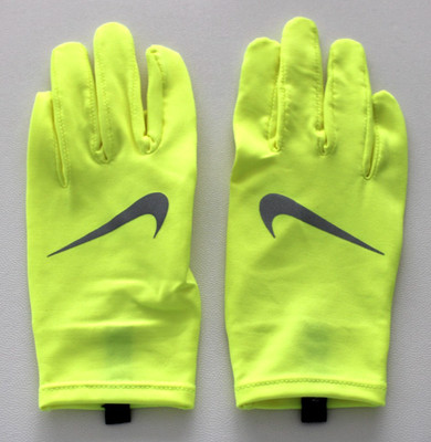 Nike Miler Gloves Running Adult M/L Dri-Fit Volt/Silver