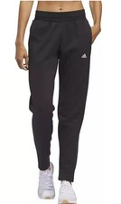 Adidas Women  s Relaxed Fit Tapered Legs Fleece Pant Black - Size M