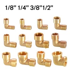 1/8"~1/2" Brass 90° Elbow Female Male BSP Threaded Fittings Water Pipe Connector