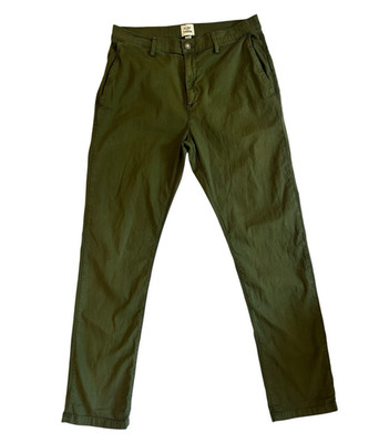 Flint and Tinder 365 Pant Mens 34 Olive Green Stretch Chino Pants Made USA Slim