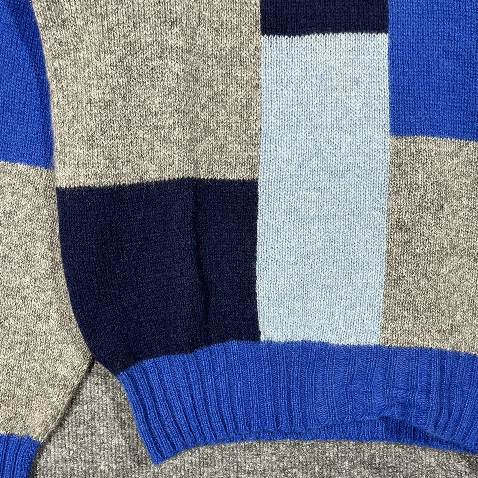 VINTAGE 60s 70s Clansman Shetland Wool Sweater Mens Medium Patchwork Color Block - Image 3 of 4