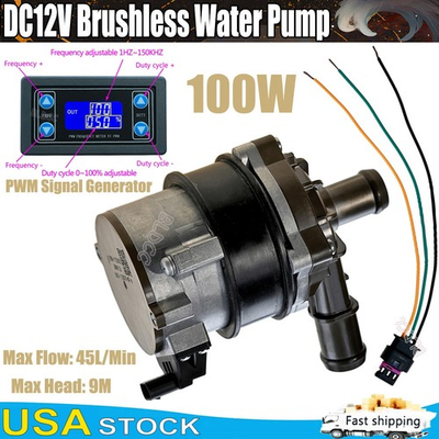 #ad Brushless 100W Circulation Water Pump DC 12V PWM High Flow Engine Auxiliary Pump $11.99