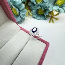 Blue Sapphire Ring, Anniversary Ring, September Birthstone, Lab Created Sapphire