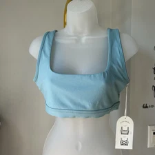 Blogilates women’s crisscross back Sport bra in cameo blue size Medium NEW