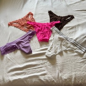 NWT Victoria's Secret Panties Lot of 5 Size L Lace Thong Brazilian Mixed