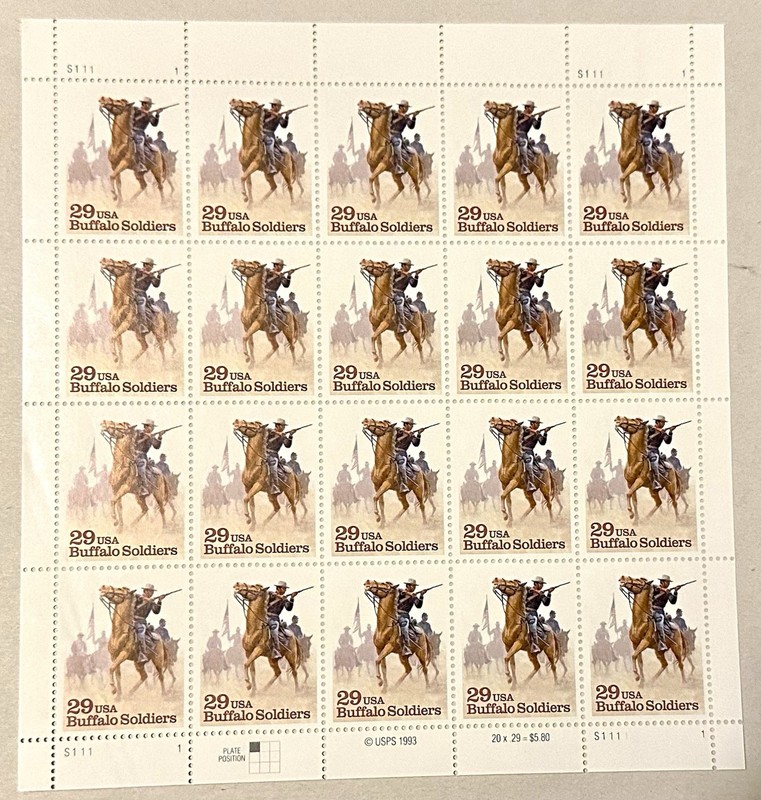United States 29¢ Buffalo Soldiers Postage Stamp #2818 MNH Full Sheet