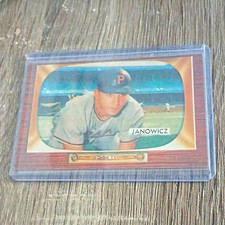 Bowman 1955 Vic Janowicz Rookie Pittsburgh Pirates #114 MLB Baseball Card. rookie card picture