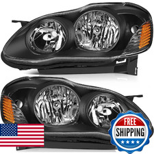 Lbrst Headlight Assembly For Toyota For Corolla 2003-2008 Black Housing Amber