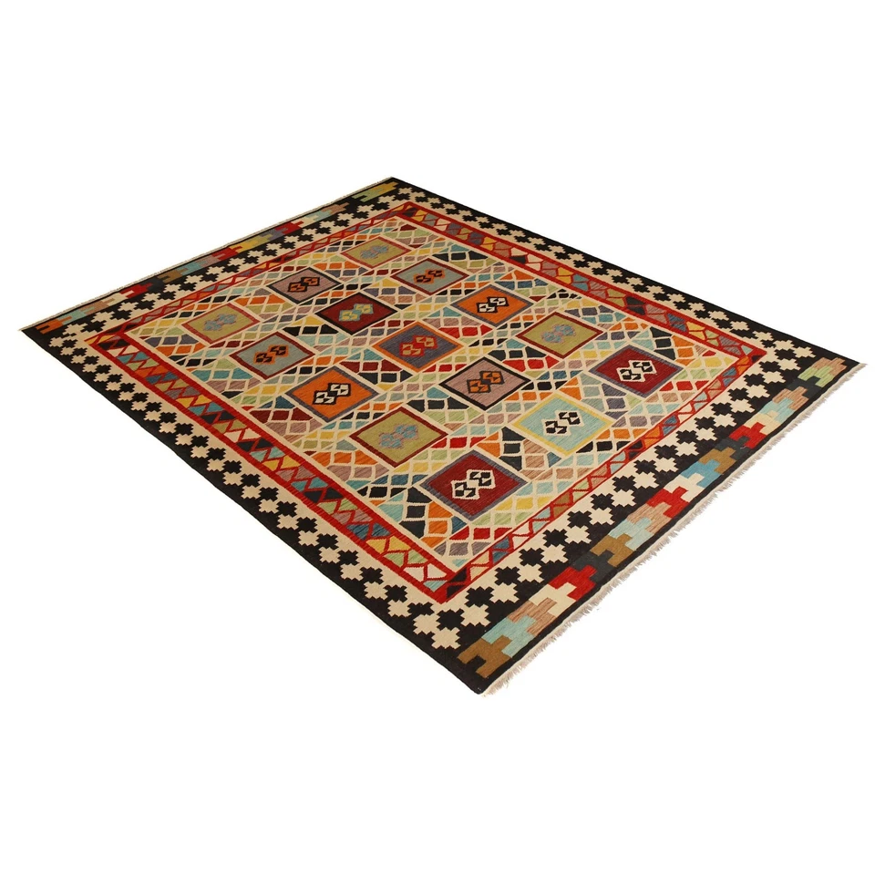 Amazing Hand Knotted Vintage Turkish Kilim Kilm Wool Area Rug 11.83x8.53 ft - Image 3 of 4