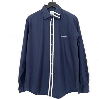 Moschino Cheap And Chic Mens Piping Button Up Shirt Size XL Navy