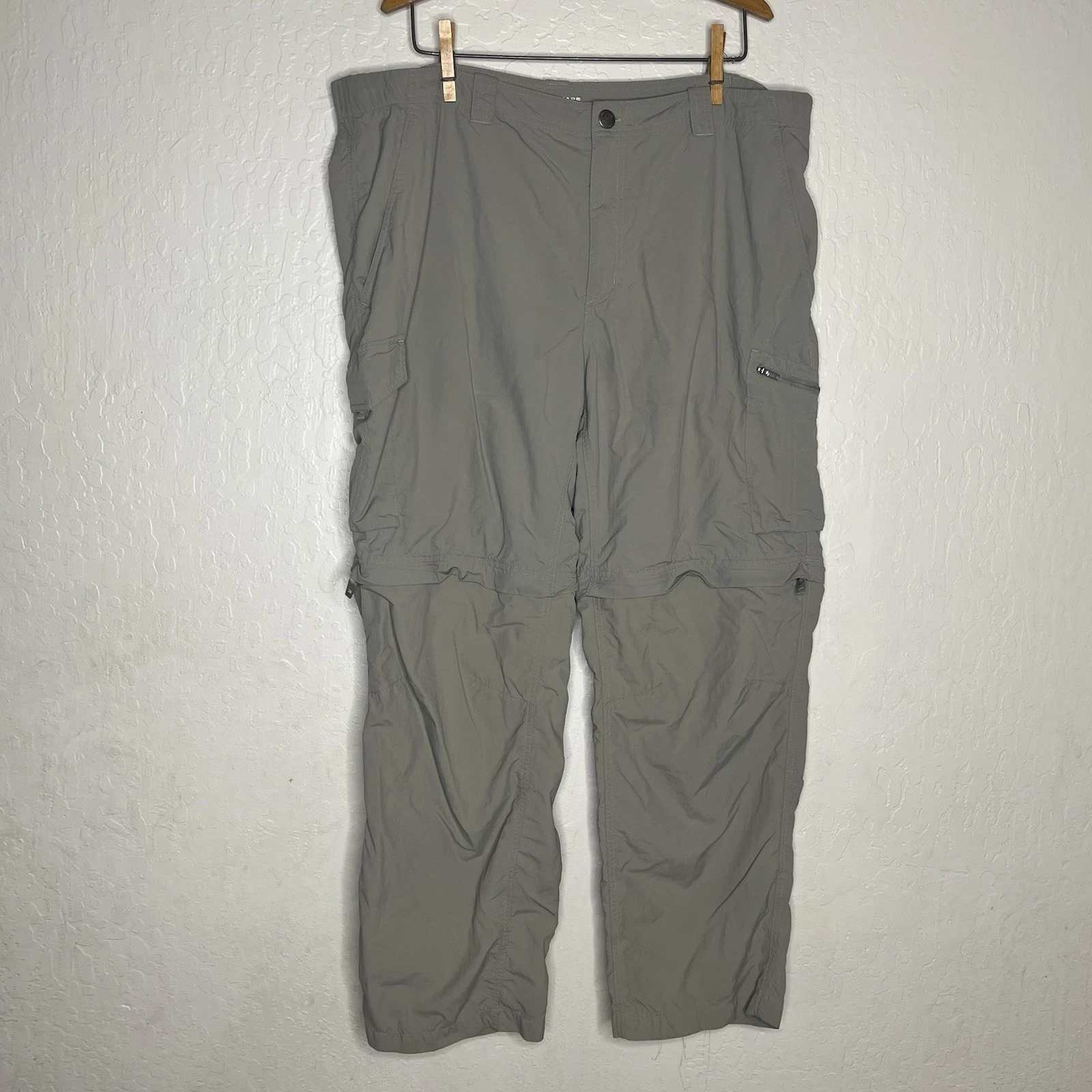 Columbia Tan Beige Hiking Convertible Omni-shade Shorts Pants Mens 42x30