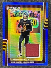 2025 Panini Donruss Optic - Threads Jayden Daniels #DTBH-JDS Blue Hyper Patch