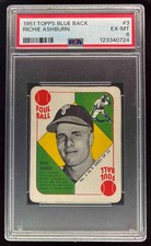 1951 Topps Blue Backs #3 Richie Ashburn PSA 6