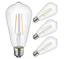 60-Watt Equivalent ST19 Soft White 2700K LED Vintage Edison Light Bulb 4-Pack 