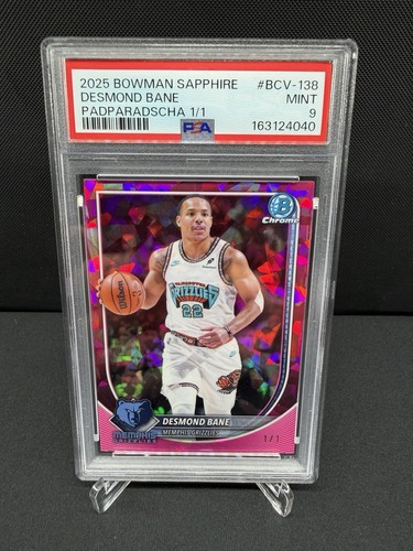 2025 Bowman Sapphire Desmond Bane Padparadscha 1/1 PSA 9