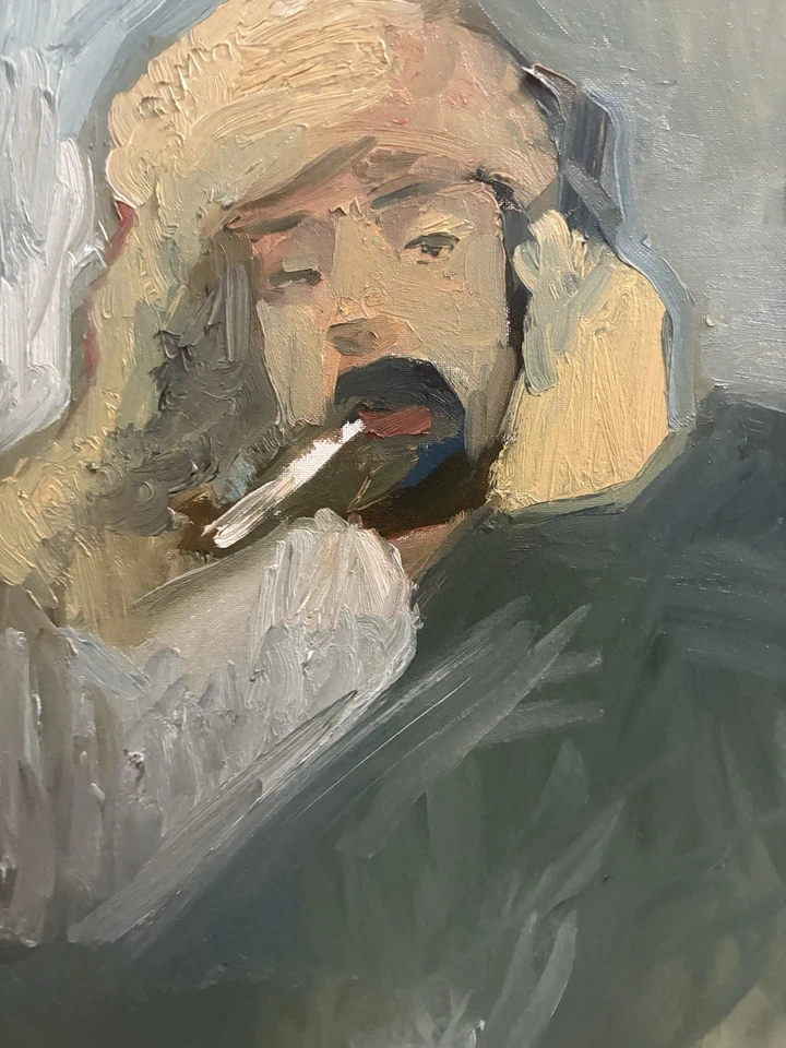 自画像 男性 野兽派 原创 油画 帆布 16 英寸 x 20 英寸 BVC — 第 3/3 张图片