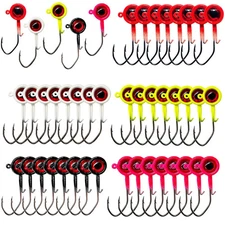 40-Pack Crappie Jig Heads - Fishing Jigs with Hooks Ideal for Bass and Crappi...