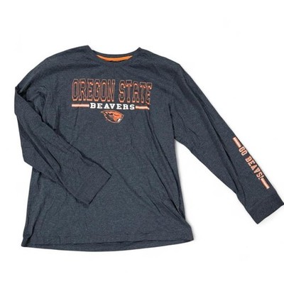 Colosseum Oregon State Beavers Long Sleeve Shirt XXL Dark Gray Orange