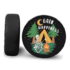 Spare Tire Cover for RV Trailer, PU Leather Tire Cover 15 inch Camper