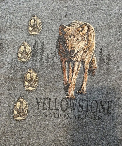 Yellowstone National Park Wolf Shirt for Kids: Youth Small Delta Pro Weight Gray - Picture 4 of 11