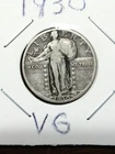 1930 Standing Liberty Quarter 90% Silver – VG Condition – Full Date Visible