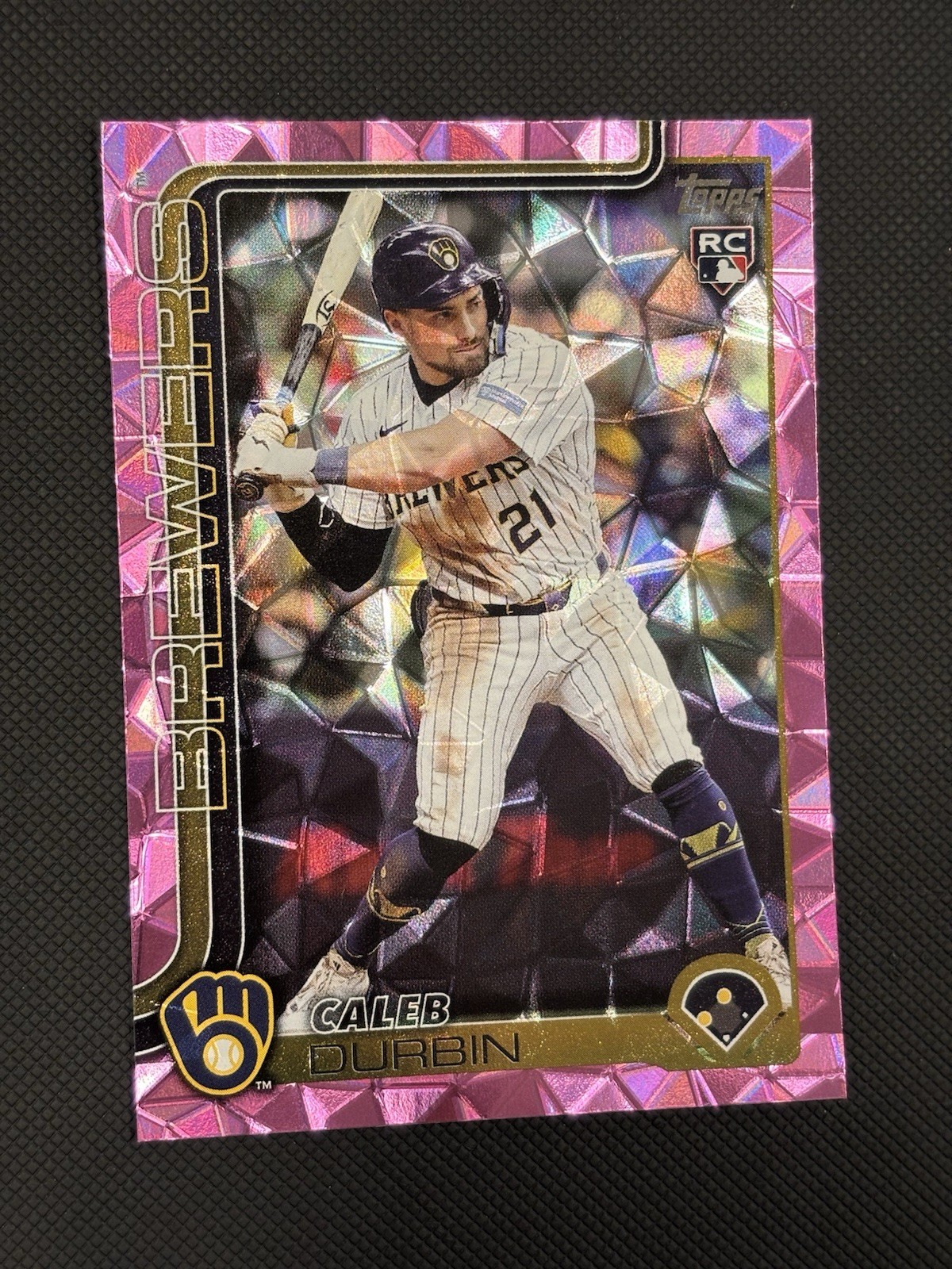 2025 Topps Update - Caleb Durbin RC Pink Diamante Foil SP #US170 Brewers