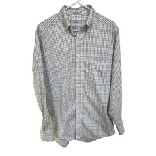 Izod Mens L 16 Easy Care Button Up Long Sleeve 80's 2 Ply Pinpoint 34/35 Career